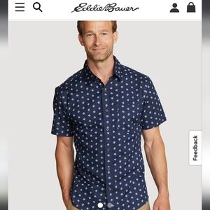 NWT- Eddie Bauer 100% Cotton Baja Short Sleeve Shirt Size Tall 3x